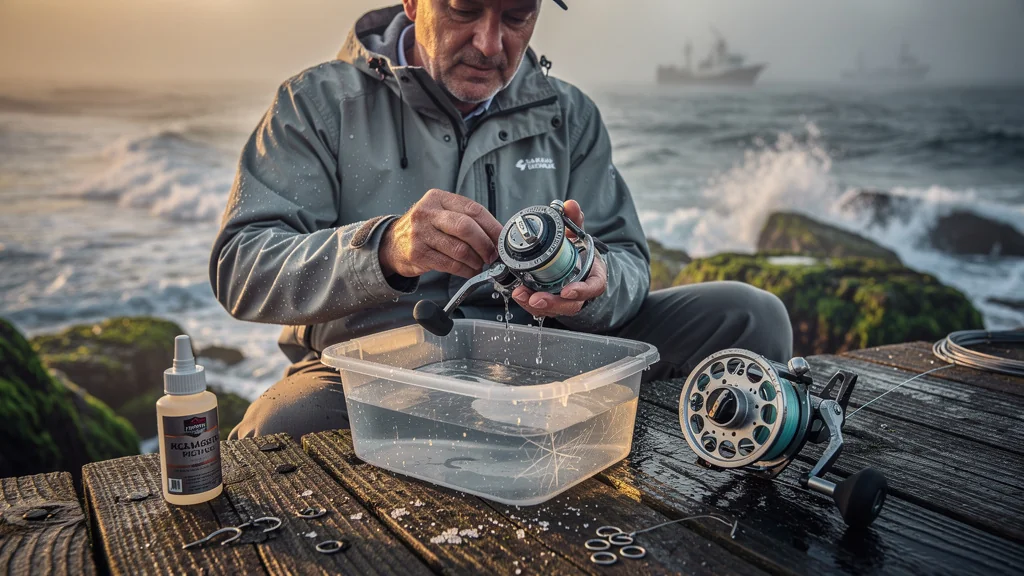 Entretien hyper-réaliste de moulinets de pêche en mer Sakura et Tailwalk après six mois d’usage salin