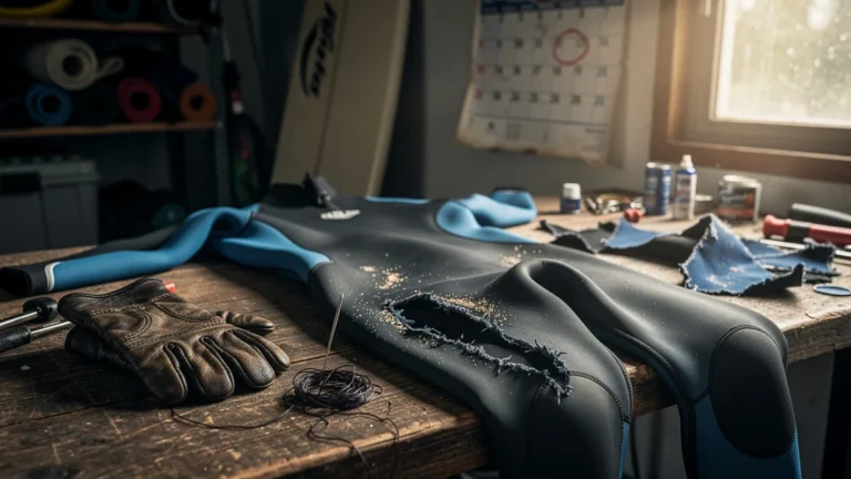 Wetsuit déchirée à 220 euros réparation après négligence d’inspection préalable