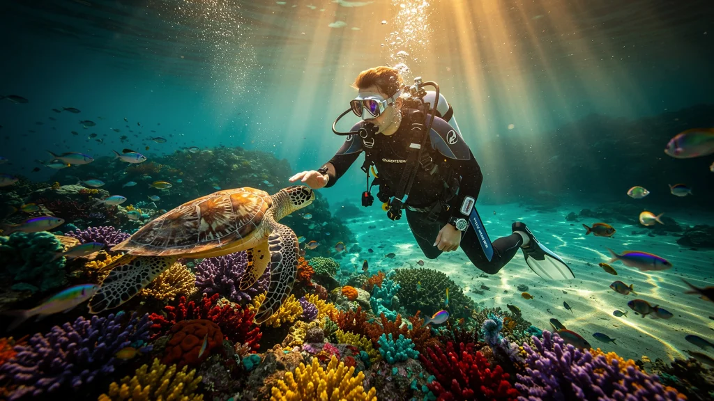 Plongée immersive à Sainte-Luce révélant la beauté et les mystères sous-marins de la mer Caraïbe