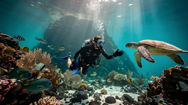 Première plongée au rocher du Diamant Martinique à 18 mètres, ambiance sous-marine réaliste et frisson intense
